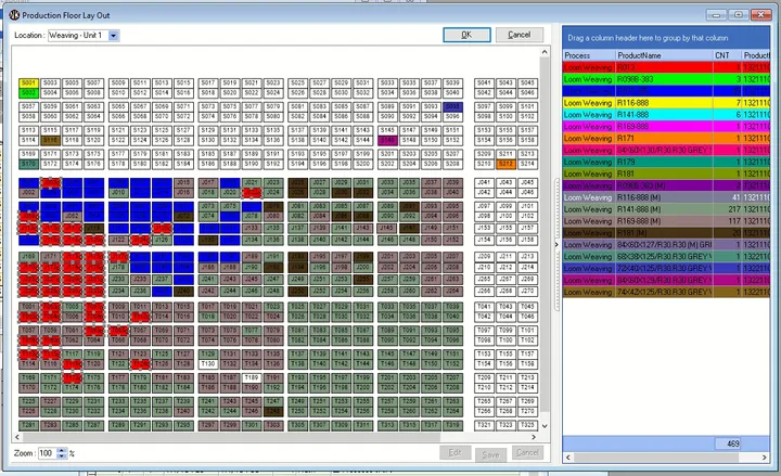 Generasi desktop sebelumnya: layout lantai tenun real-time